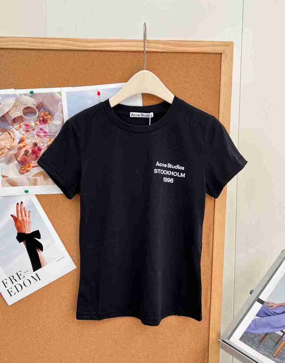 Acne Studios Stockholm 1996 Slim Fit Black Short Sleeve Tee